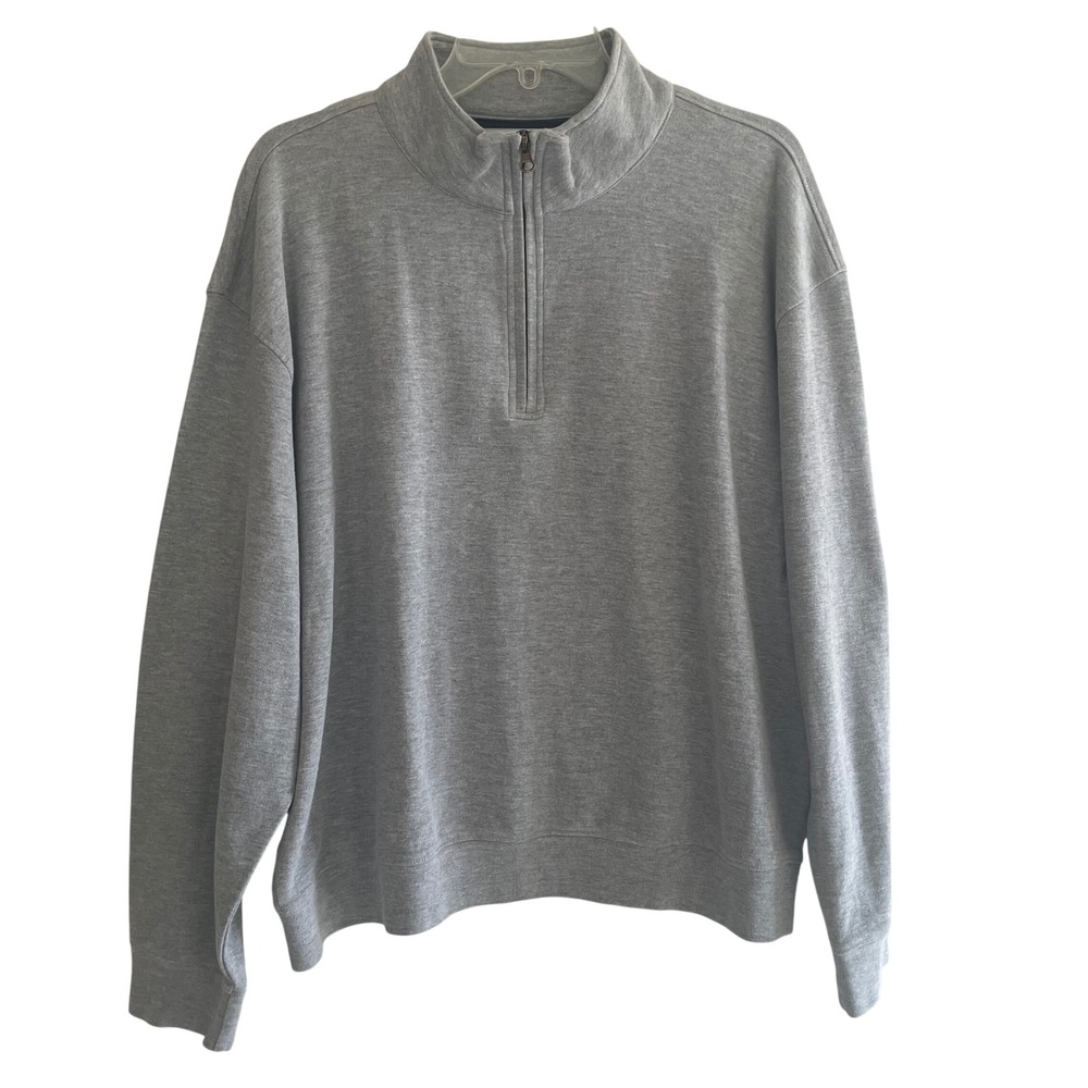 Heritage Cross Euro Tech Mens Quarter Zip‎ Pullover Heather Gray Large RN107828